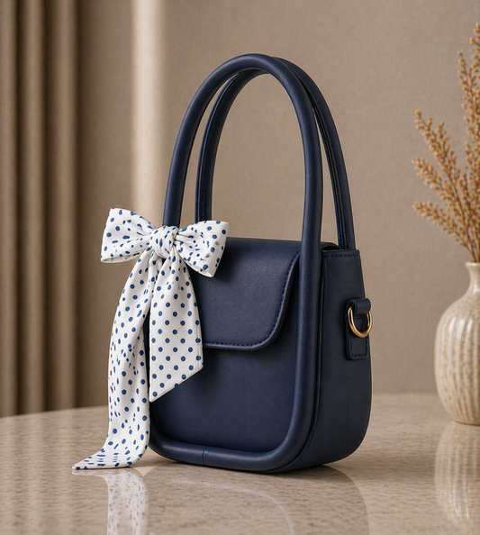Ribbon Moon Bag – Elegant Shoulder Handbag for Women
