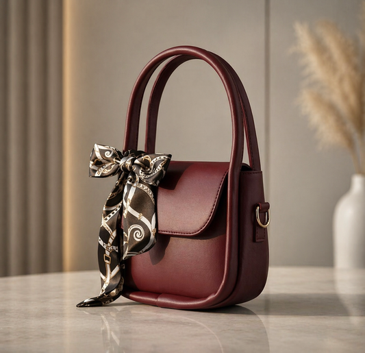 Ribbon Moon Bag – Elegant Shoulder Handbag for Women