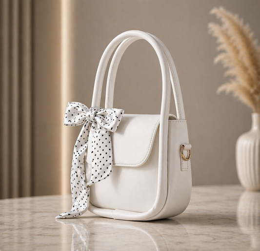 Ribbon Moon Bag – Elegant Shoulder Handbag for Women
