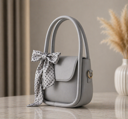 Ribbon Moon Bag – Elegant Shoulder Handbag for Women