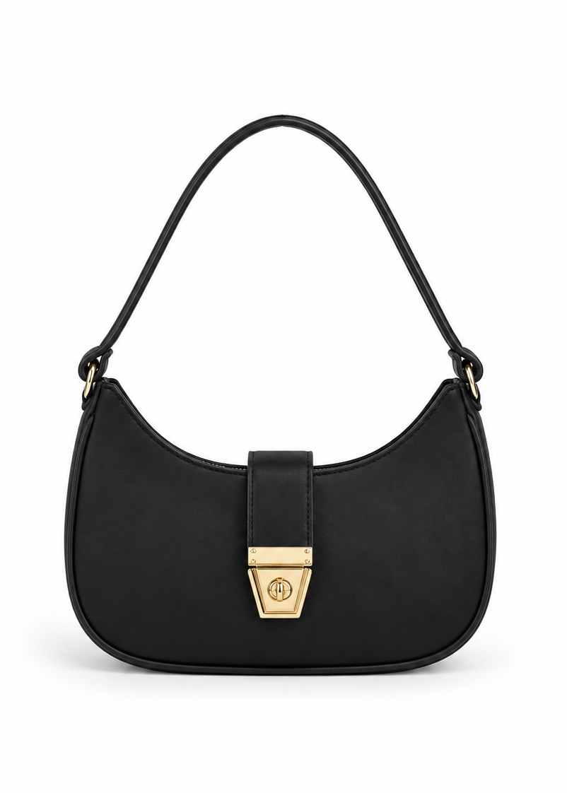 Black Moon Lock Shoulder Bag