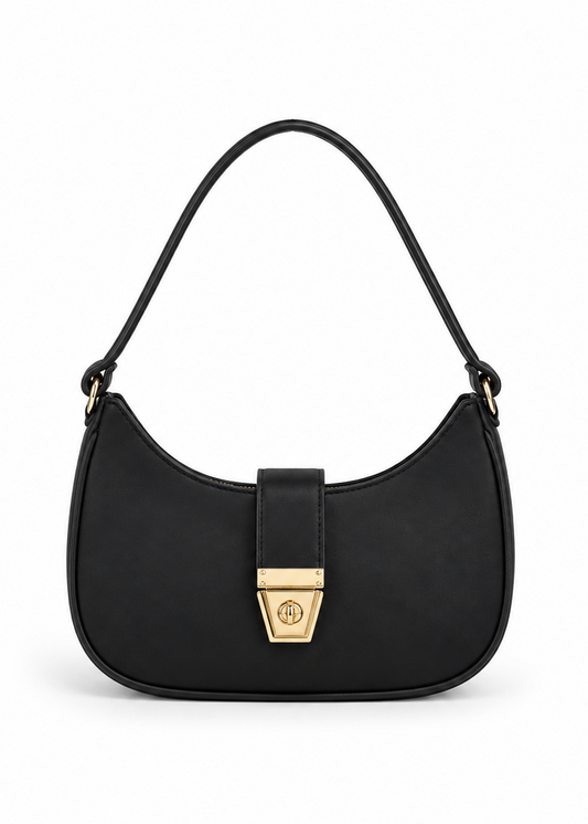 Black Moon Lock Shoulder Bag