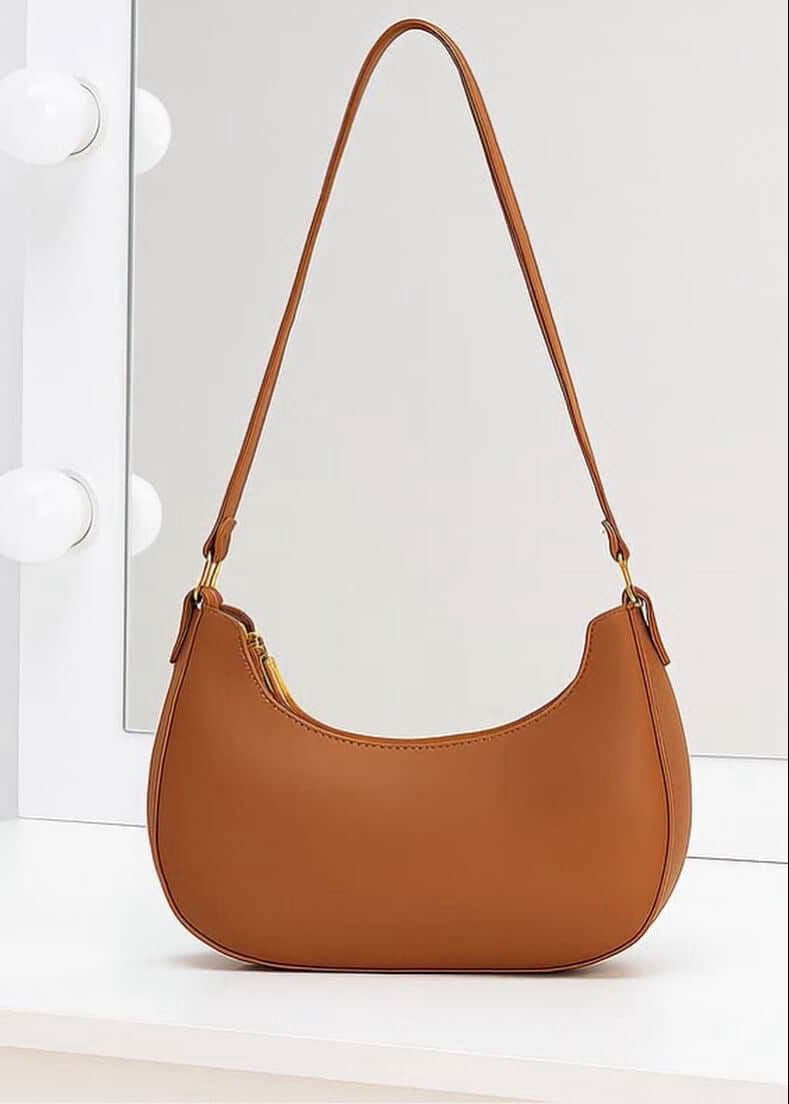 Half Moon Brown Shoulder Bag for Women